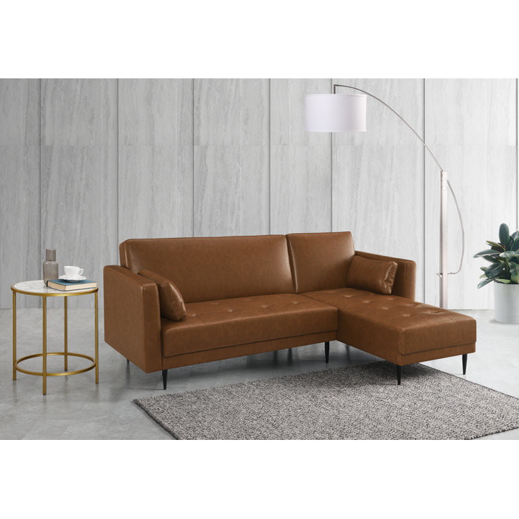 17 Stories Kishanna Vegan Leather Corner Sofa Chaise Wayfair.co.uk